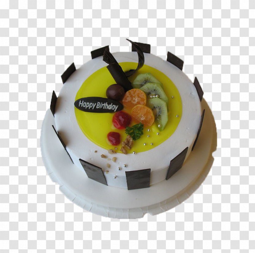 Chiffon Cake Birthday Bakery Milk Chocolate - Fruit Transparent PNG