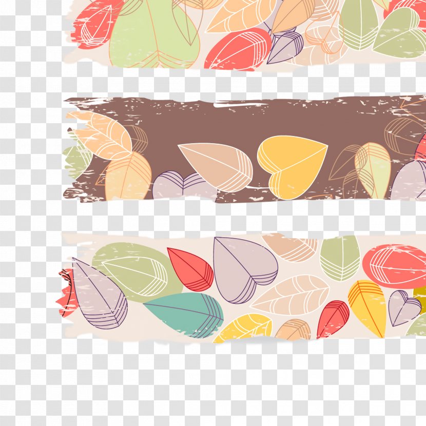 Leaf Pattern - Autumn Banner - Watercolor Transparent PNG