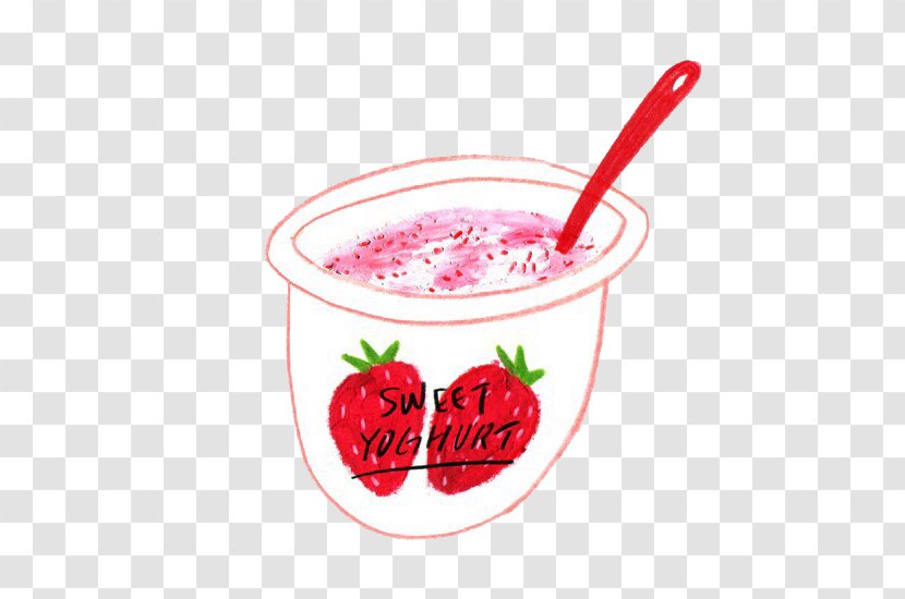 Ice Cream Milkshake Strawberry Aedmaasikas - Superfood - Cartoon Transparent PNG