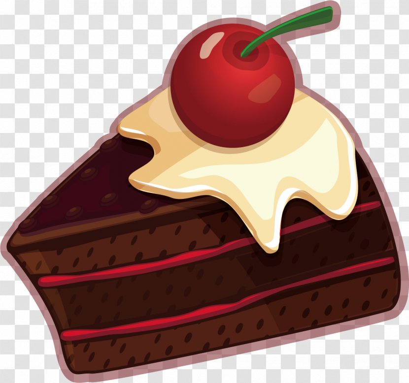 Chocolate Cake Torte Strawberry Cream - Vector Transparent PNG