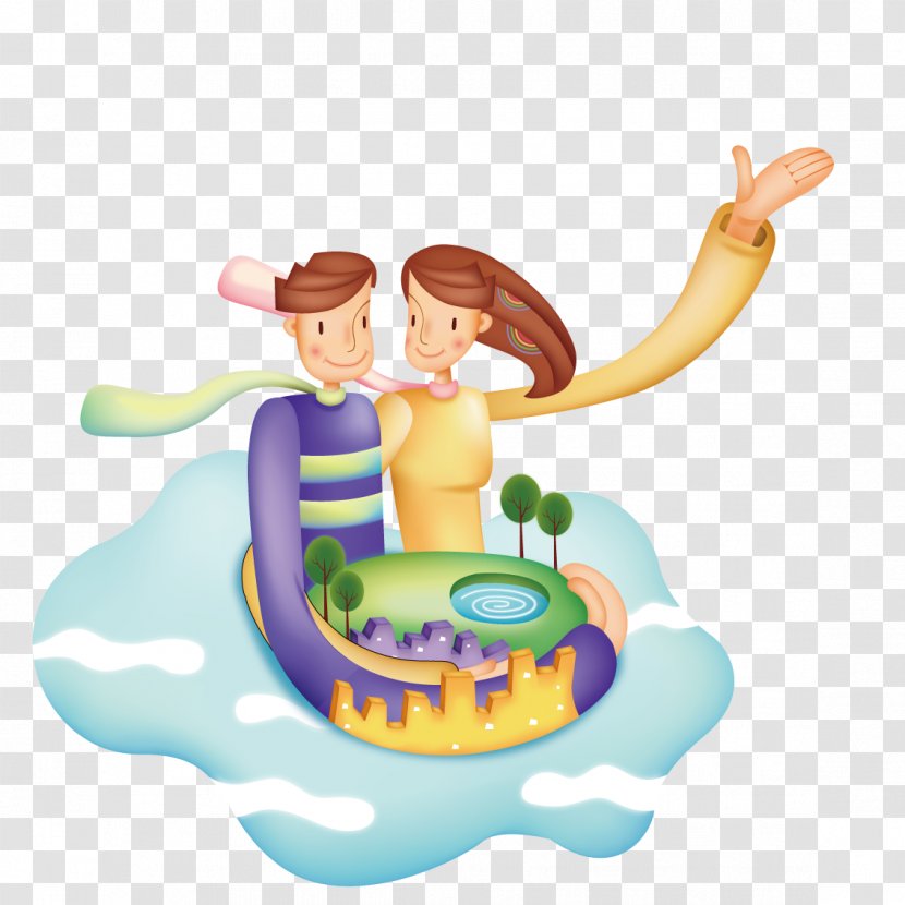 Download Icon - Fictional Character - Couple Holding Cartoon Model Transparent PNG