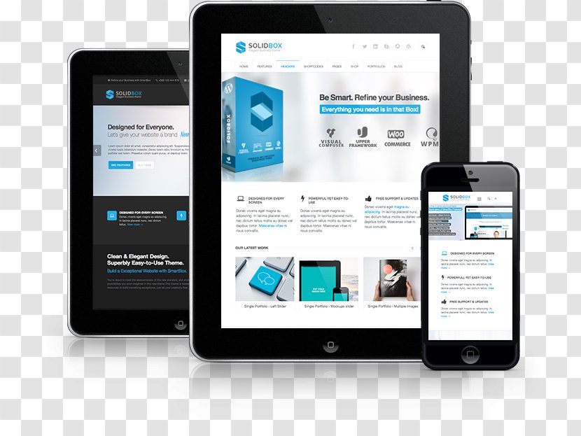 Responsive Web Design WordPress Page Layout - Wordpress - Box Mockup Transparent PNG