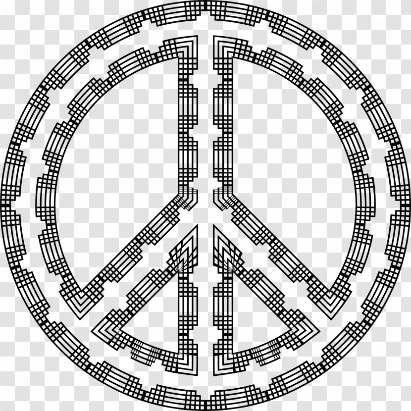 Peace Symbols Clip Art - Rim - Monochrome Vector Transparent PNG