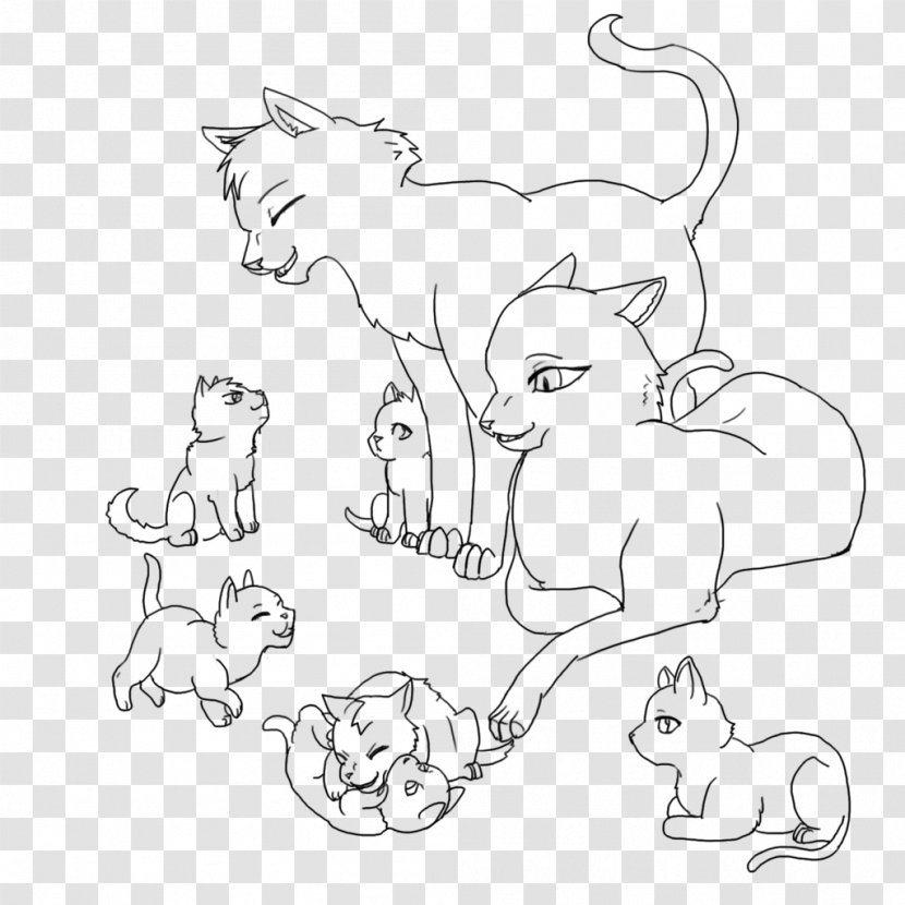 Line Art Canidae Felidae Cat Kitten - Watercolor Transparent PNG