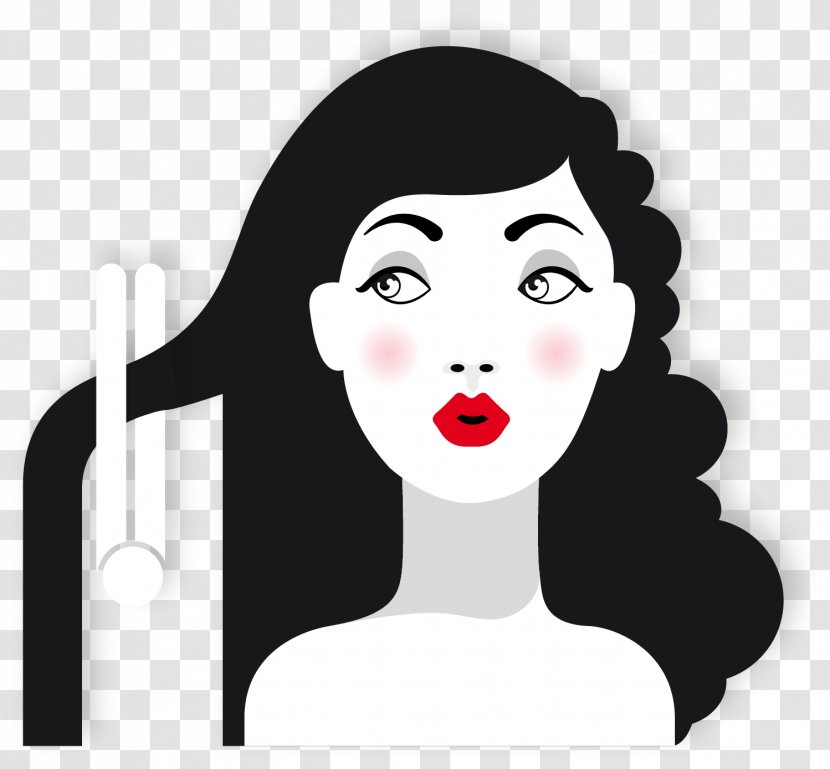Hair Iron Comb Straightening Roller - Watercolor - Vector Red Lips Beauty Transparent PNG