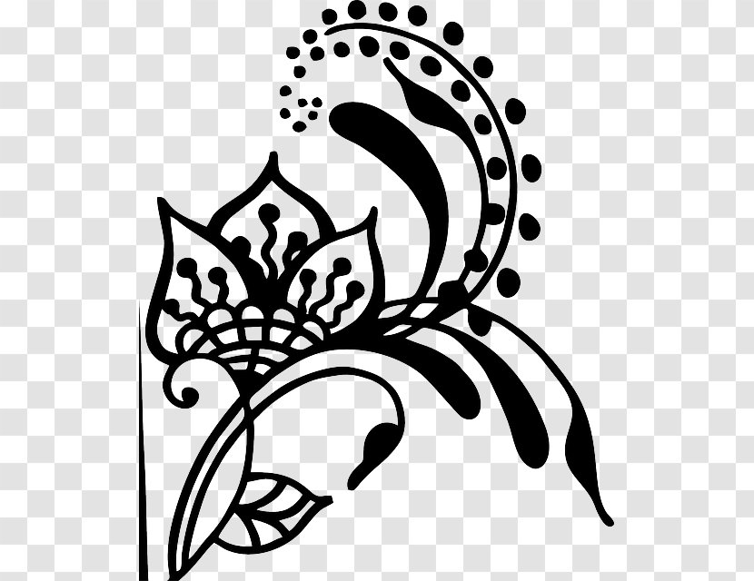 Henna Mehndi Drawing Clip Art - Hand - Flowers And Whirlpools Transparent PNG