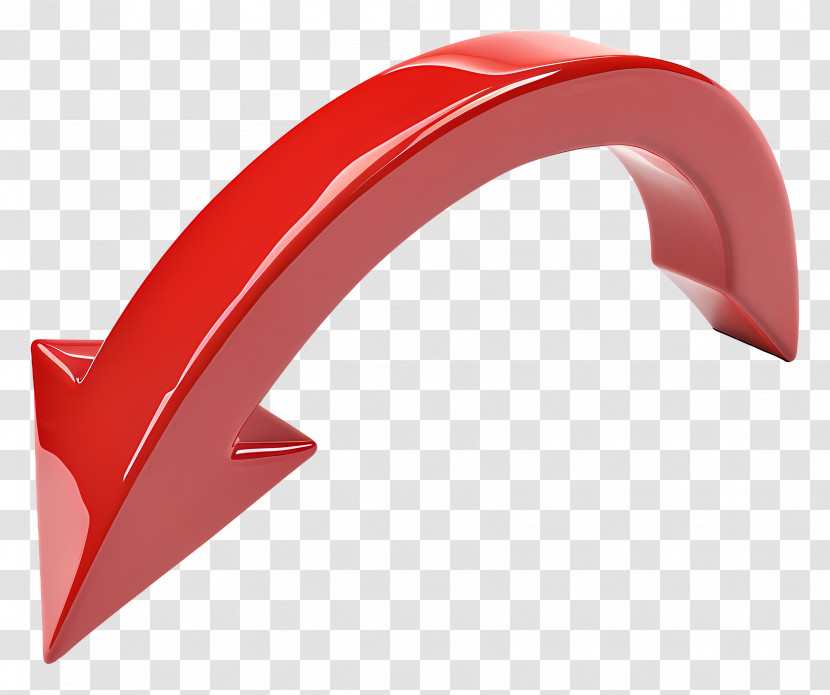 Curved Red Arrow - Red Curved Arrow Illustration Transparent PNG