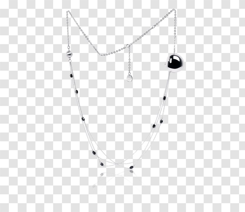 Necklace BREIL JEWELS BLOOM Collection Mod. CUORE Collier Breil Bloom Acier Et Onyx Noir Jewellery - Silver Transparent PNG