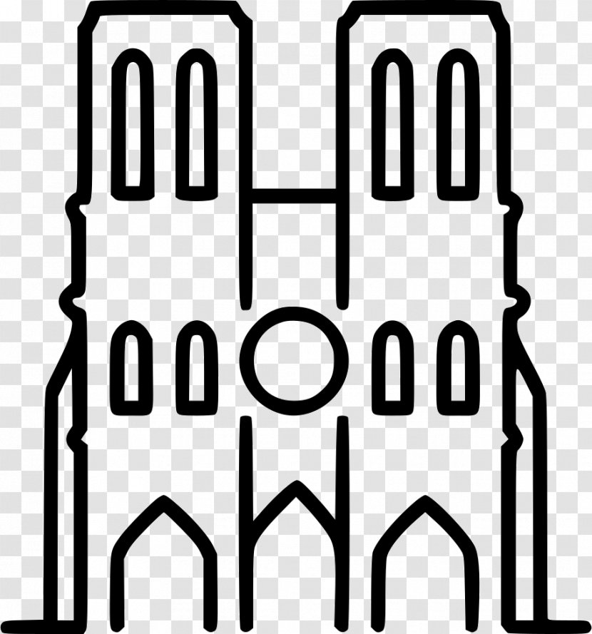 Notre-Dame De Paris Arc Triomphe - Black And White - Notre Dame Transparent PNG