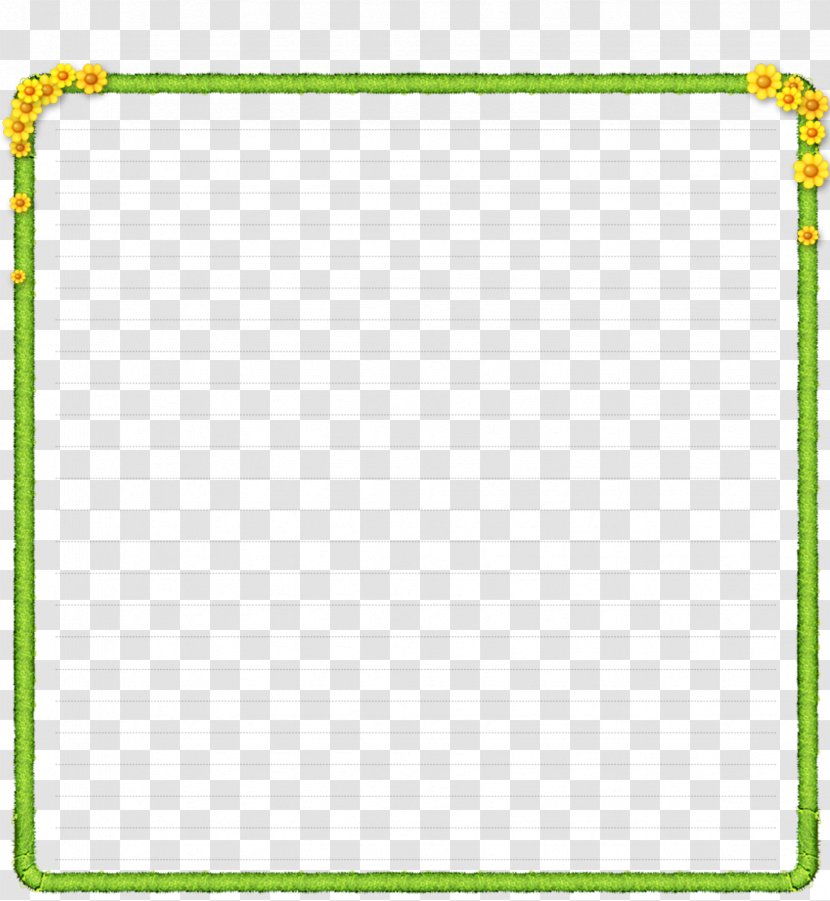 Green Cartoon - Animation - Flowers And Grass Trimmed Noticeboard Transparent PNG