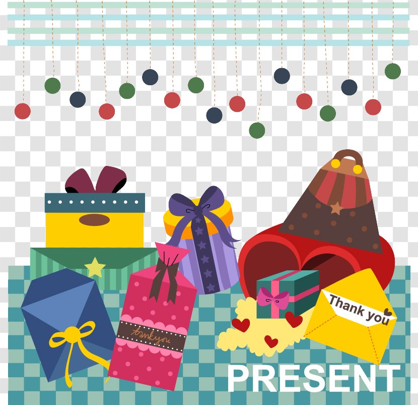 Gift Cartoon Clip Art - Greeting Card - Background Vector Material Transparent PNG