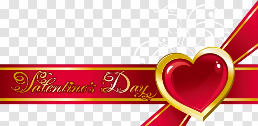 Valentine's Day Clip Art - Cartoon - Red Valentine Decor With Bow And Heart PNG Picture Transparent PNG