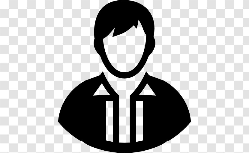 Waiter Symbol - Black And White - Young Vector Transparent PNG