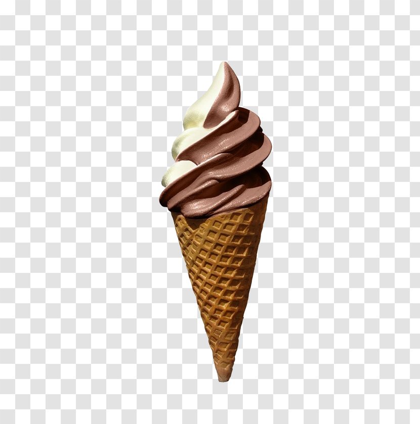 Ice Cream Cone Chocolate Strawberry - Royaltyfree - Cones Transparent PNG