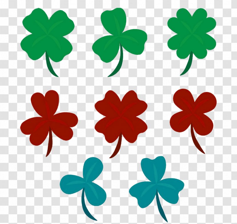 Four-leaf Clover Euclidean Vector Luck - Poster - Three Kinds Of Picture Material Transparent PNG