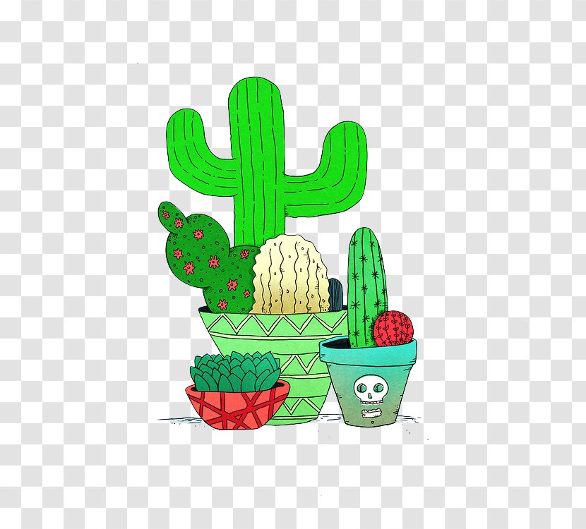 Drawing Cactaceae Art Clip - Flowering Plant - Seed Transparent PNG