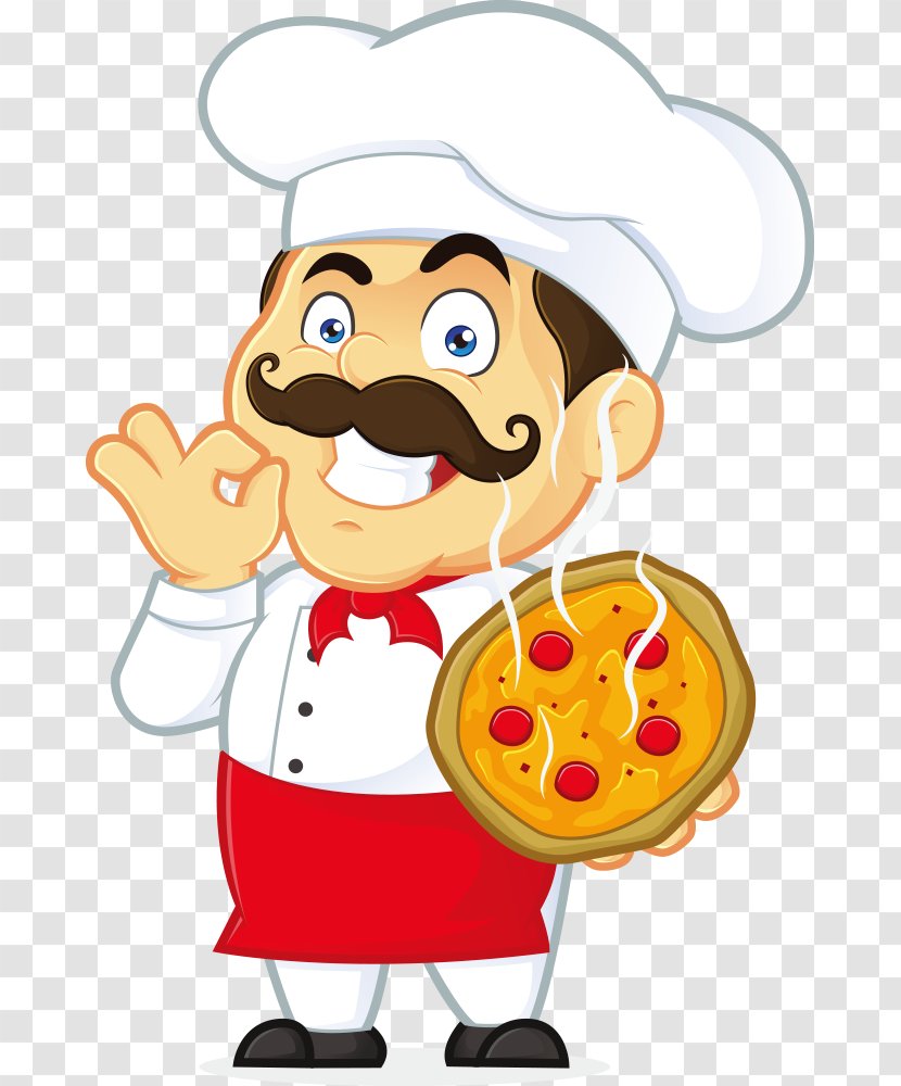 Pizza Italian Cuisine Chef Clip Art - Restaurant - Vector Cartoon And Transparent PNG