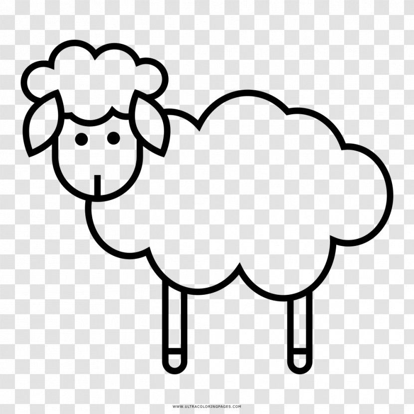 Sheep Drawing Coloring Book Black And White - Cartoon - OVELHA Transparent PNG