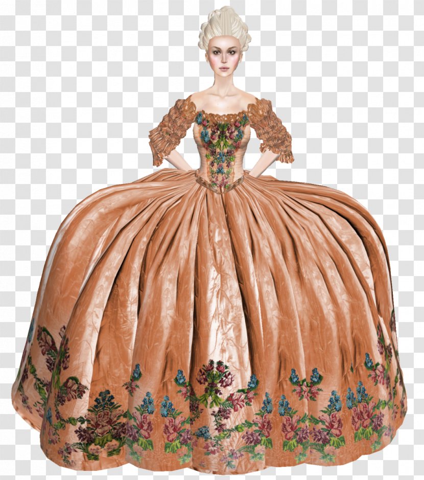 Costume Design Gown Peach - Medieval Women Transparent PNG