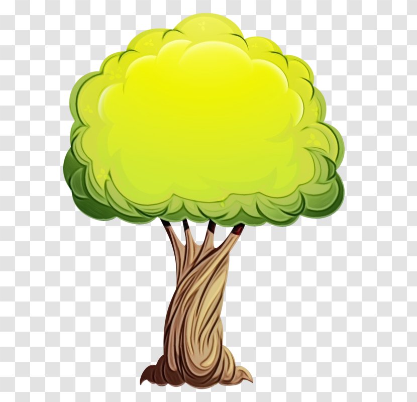 Tree Watercolor - Green - Plant Yellow Transparent PNG