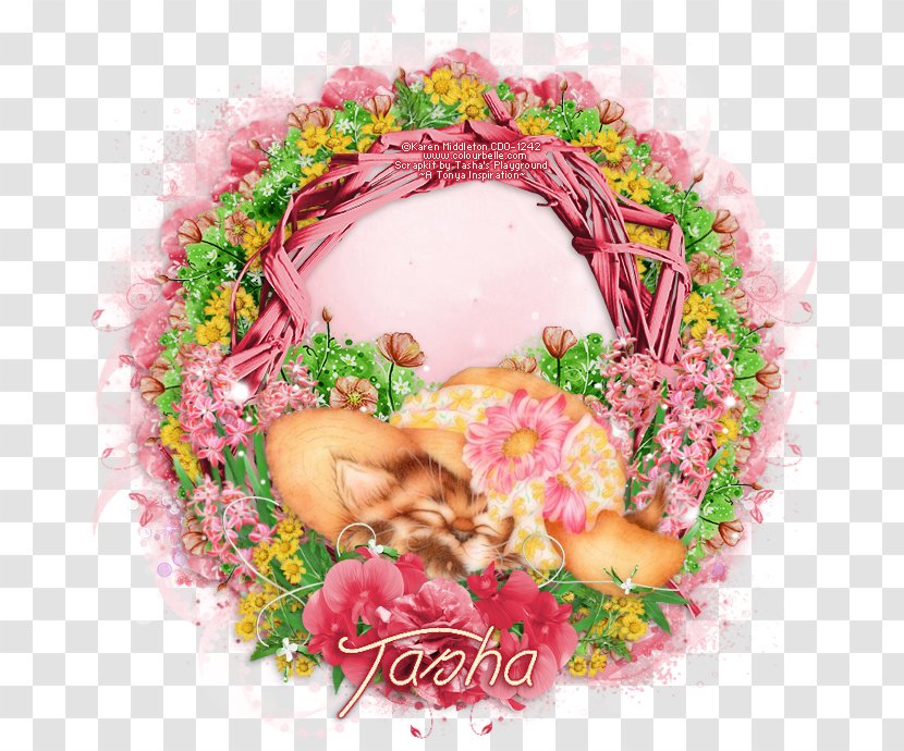 Floral Design Flower Wreath Christmas - Pink - Cartoon Fresh Spring Grove Transparent PNG
