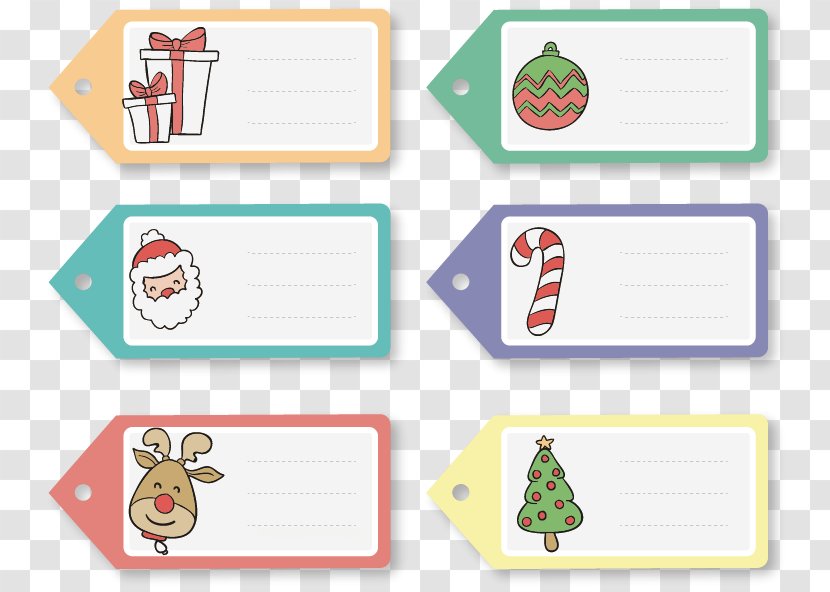 Paper Christmas Gift Label - Watercolor - Notes Material Transparent PNG
