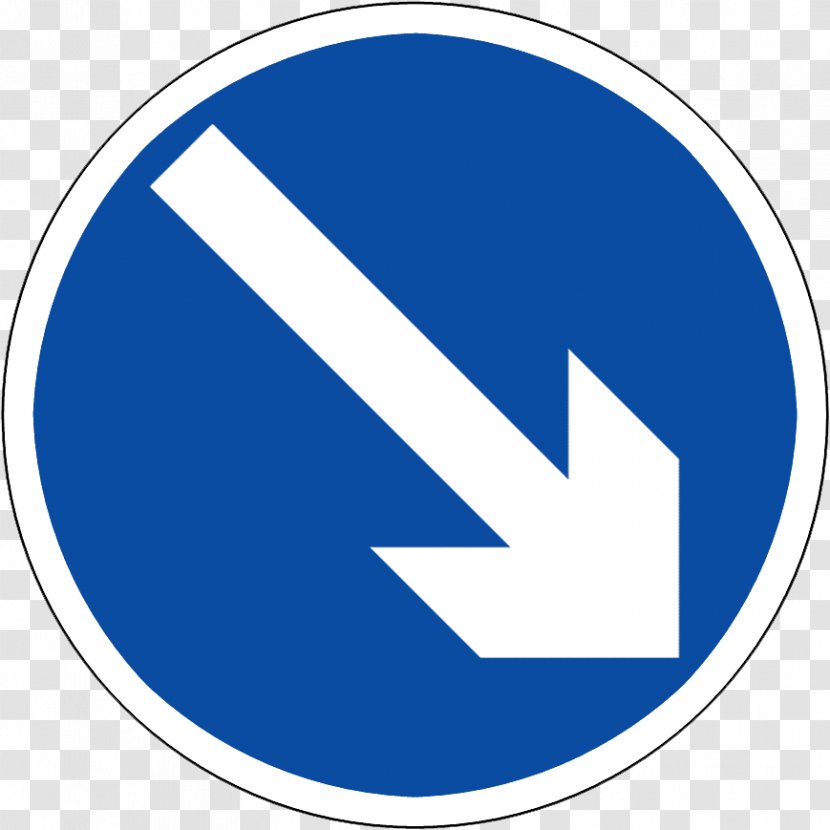 Traffic Sign Road Arrow Mandatory - Blue - Sing Transparent PNG
