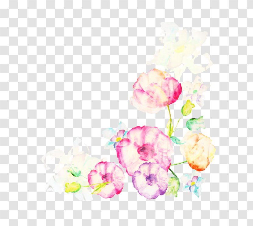 Watercolor Pink Flowers - Painting - Cut Petal Transparent PNG