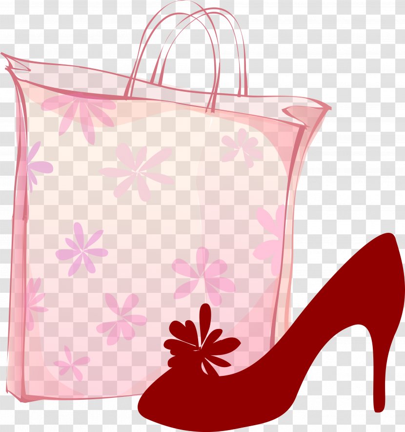 Handbag Shopping Bags & Trolleys High-heeled Shoe Clothing - Peach - Salt Transparent PNG