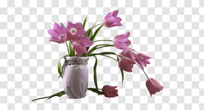 Floral Design Flower Vase Tulip Garden Roses - Violet Transparent PNG
