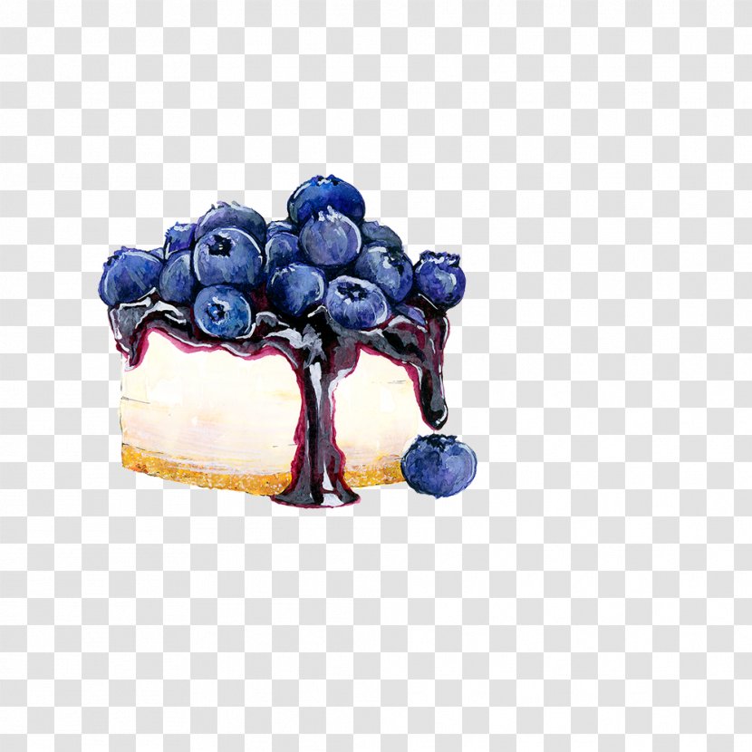 Tea Party Watercolor Painting - Teapot - Hand-painted Cartoon Blueberry Cake Transparent PNG