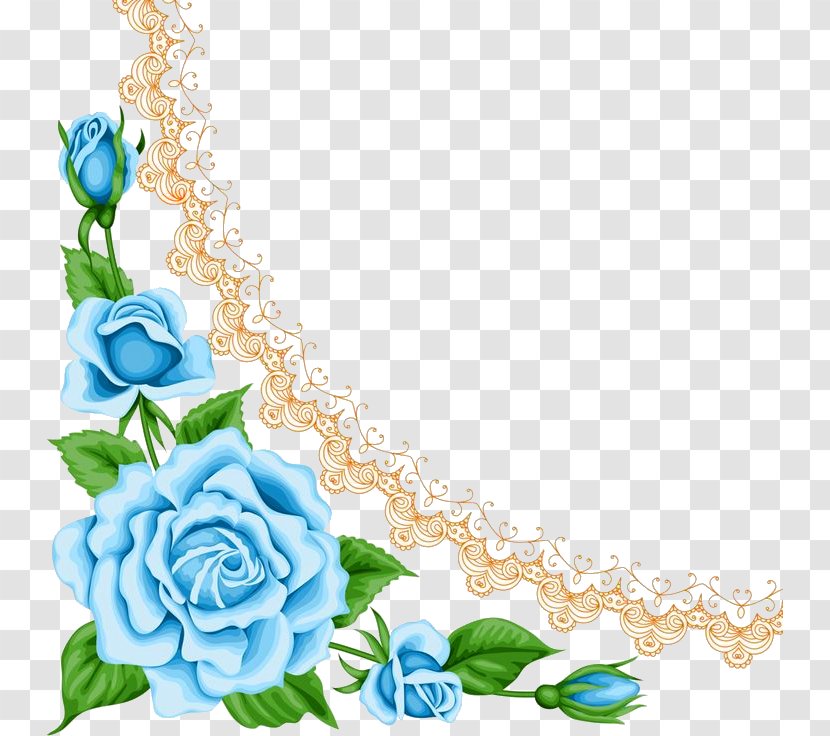 Paper Blue Rose Flower Clip Art - Turquoise - Decoration Transparent PNG