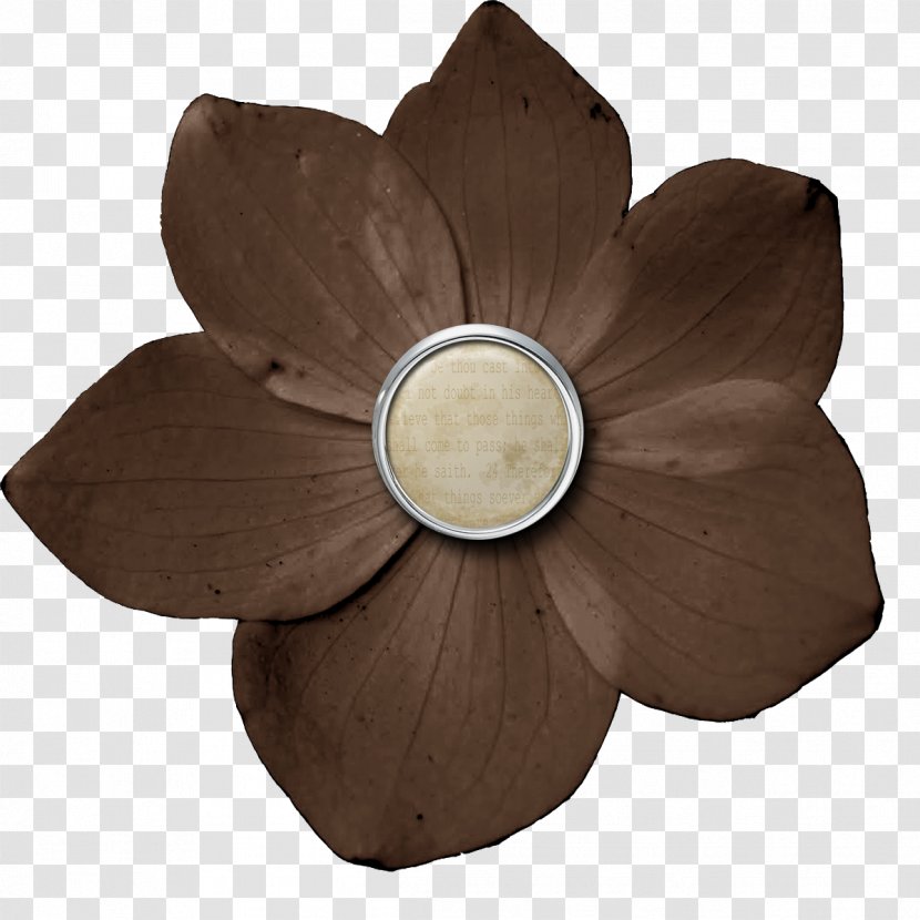 Digital Scrapbooking Flower Purple Button - Brown Transparent PNG