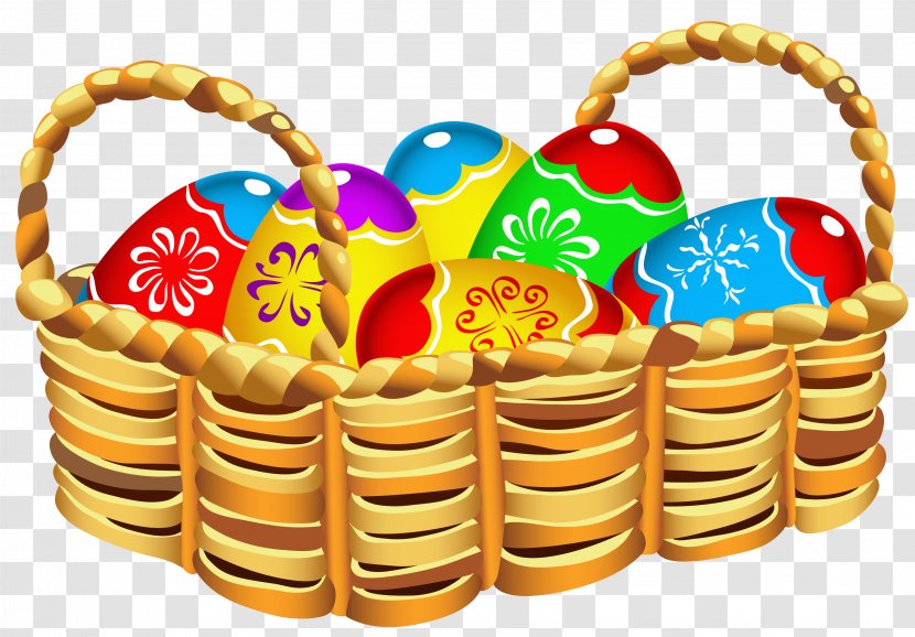 Easter Bunny Egg Basket Clip Art - Square With Eggs Clipart Transparent PNG