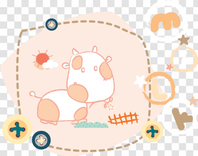 Cartoon Clip Art - Play - Creative Cute Cow Transparent PNG