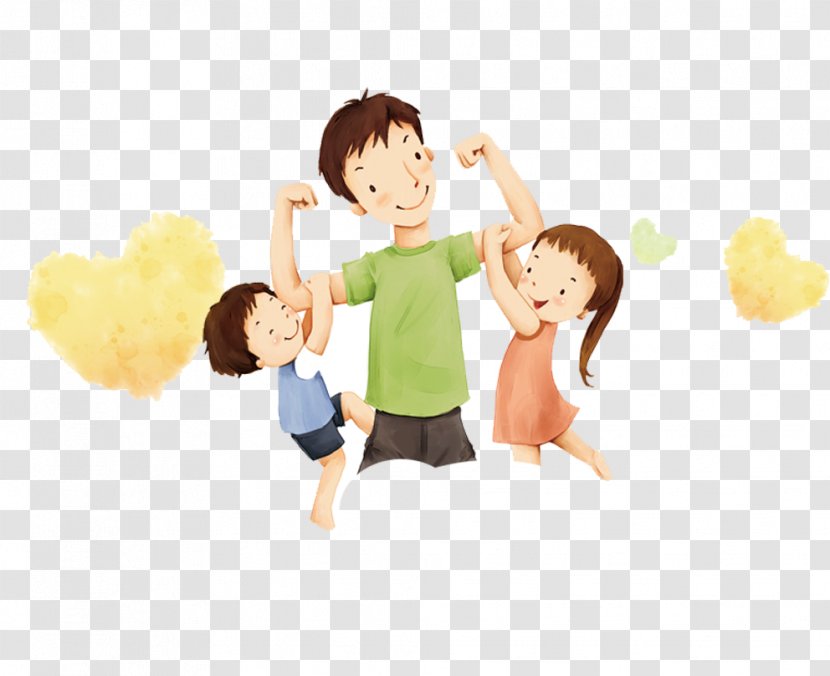 Fathers Day Love Daughter Mother - Thumb - Father's Cartoon Characters Transparent PNG