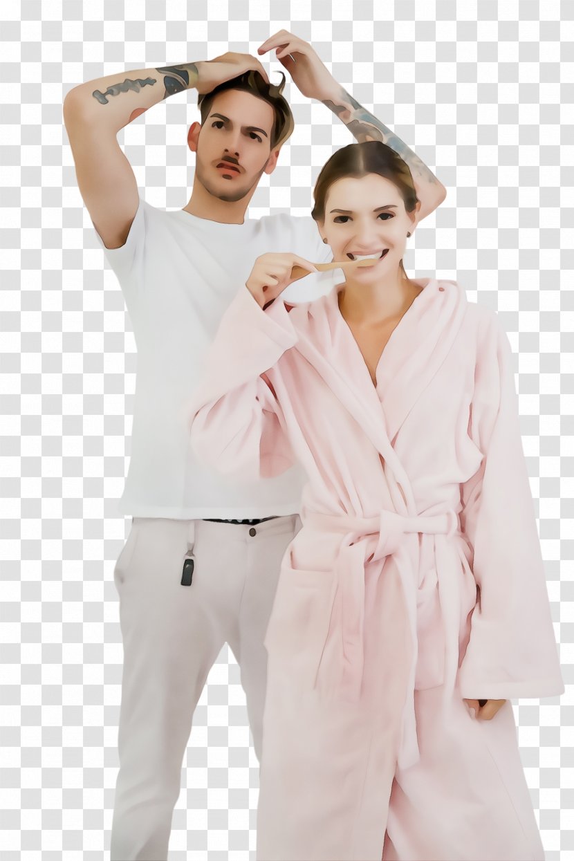 Clothing White Nightwear Skin Pajamas - Watercolor - Uniform Sleeve Transparent PNG