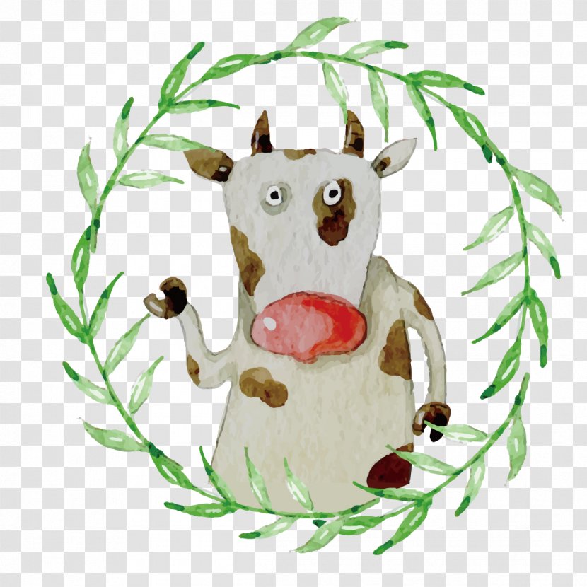 Cattle Euclidean Vector - Christmas Ornament - Cow Border Transparent PNG