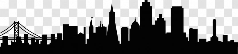 San Francisco Skyline Silhouette Photography - Monochrome Transparent PNG