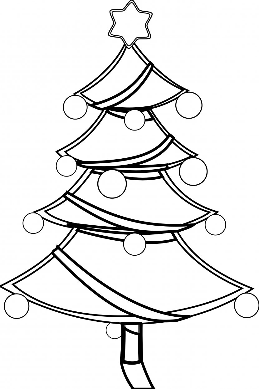 Elsa Anna Coloring Book Christmas Clip Art - Tree - Cliparts Black Transparent PNG