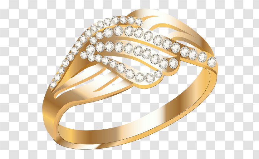Earring Jewellery Wedding Ring - Gold Transparent PNG