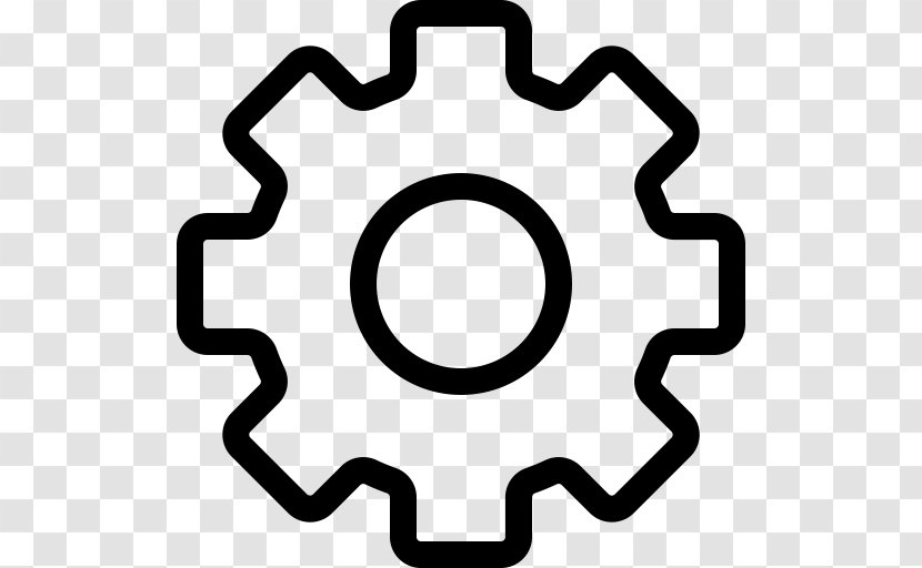 Black And White Area Symbol - Gear Transparent PNG