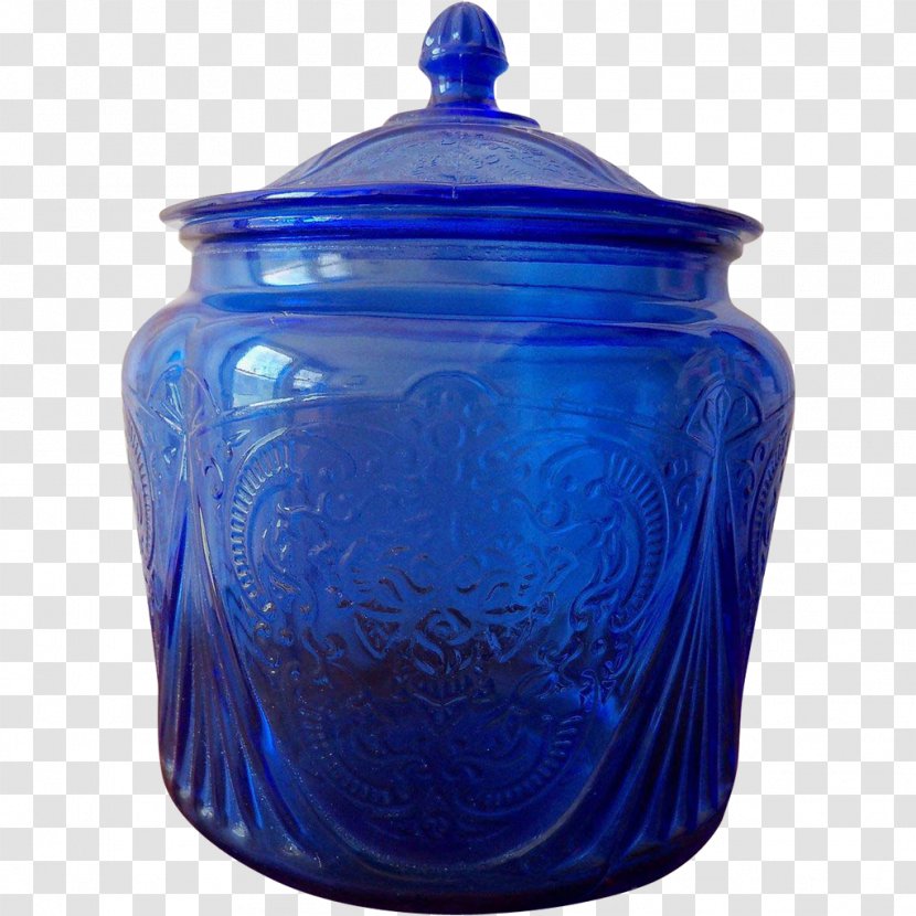 Depression Glass Biscuit Jars Blue Transparent PNG