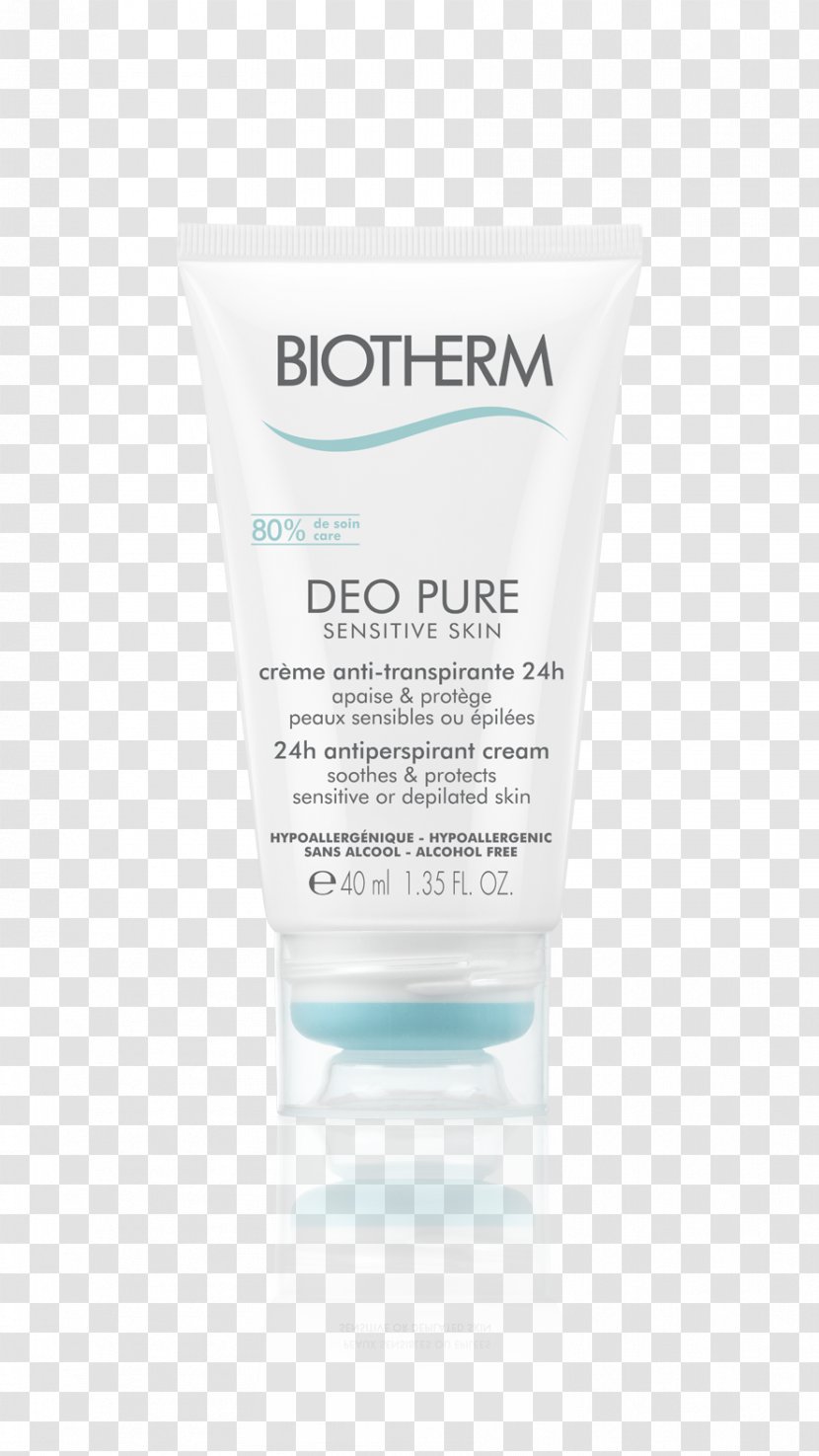 Cream Lotion Deodorant Gel Sensitive Skin - Biotherm Transparent PNG