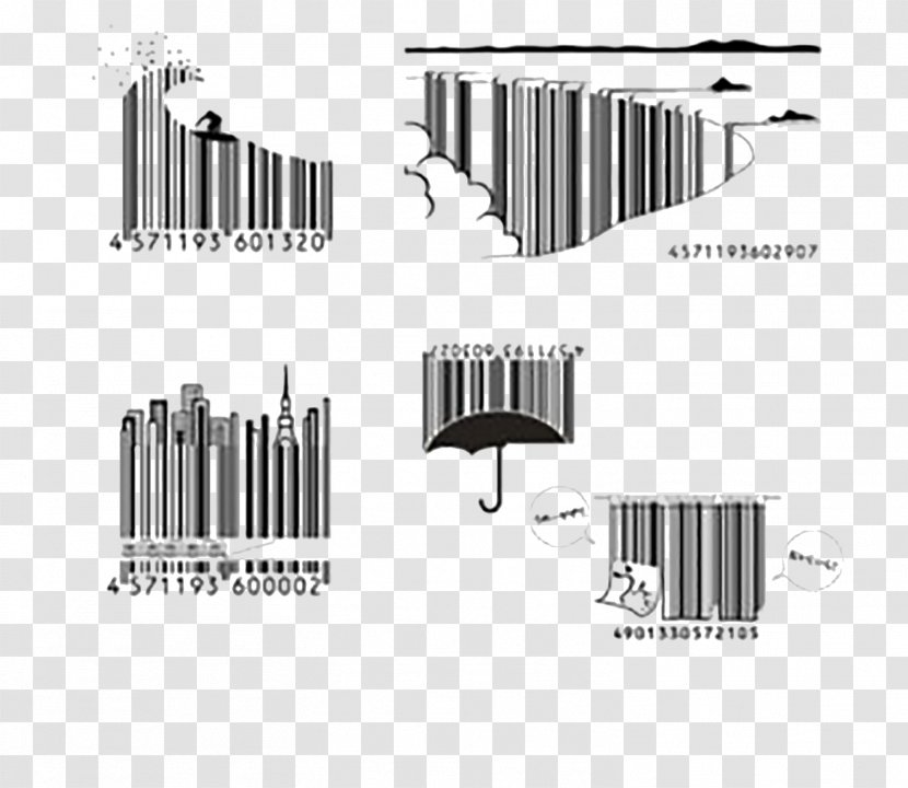 Barcode Creativity Universal Product Code Packaging And Labeling - Artist - Umbrella Dimensional Transparent PNG
