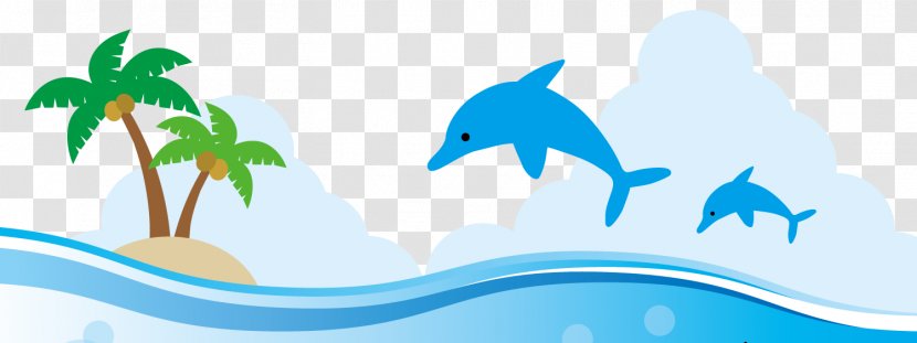 Clip Art Illustration Suken Dolphin Learning - Summer City Banner School Transparent PNG