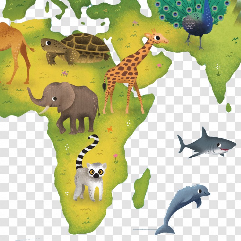 Cameroon Gabon Congo Chad Equatorial Guinea - Hand-painted Animal Pattern Island Transparent PNG