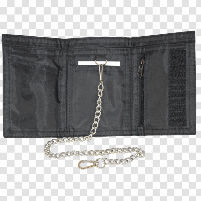 Wallet Rectangle Brand Black M - Chain - Tri Fold Transparent PNG