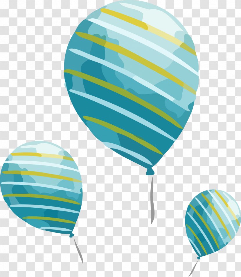 New Year Party Time - Turquoise - Hot Air Balloon Transparent PNG