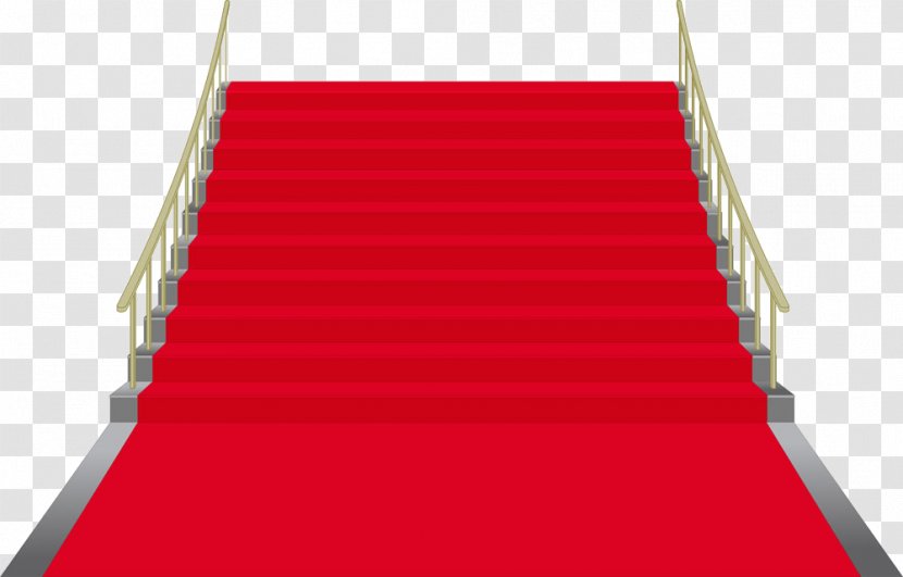 Stairs Stair Carpet Clip Art - Floor - Covered With Red Pictures Transparent PNG